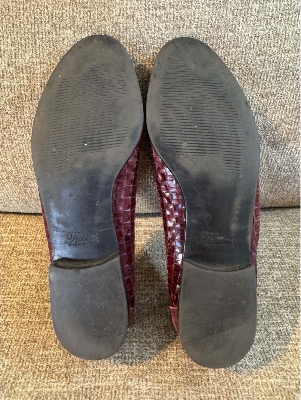 Trotters Liz III Burgundy Woven Leather Loafers Flats size 10 - Picture 7 of 10